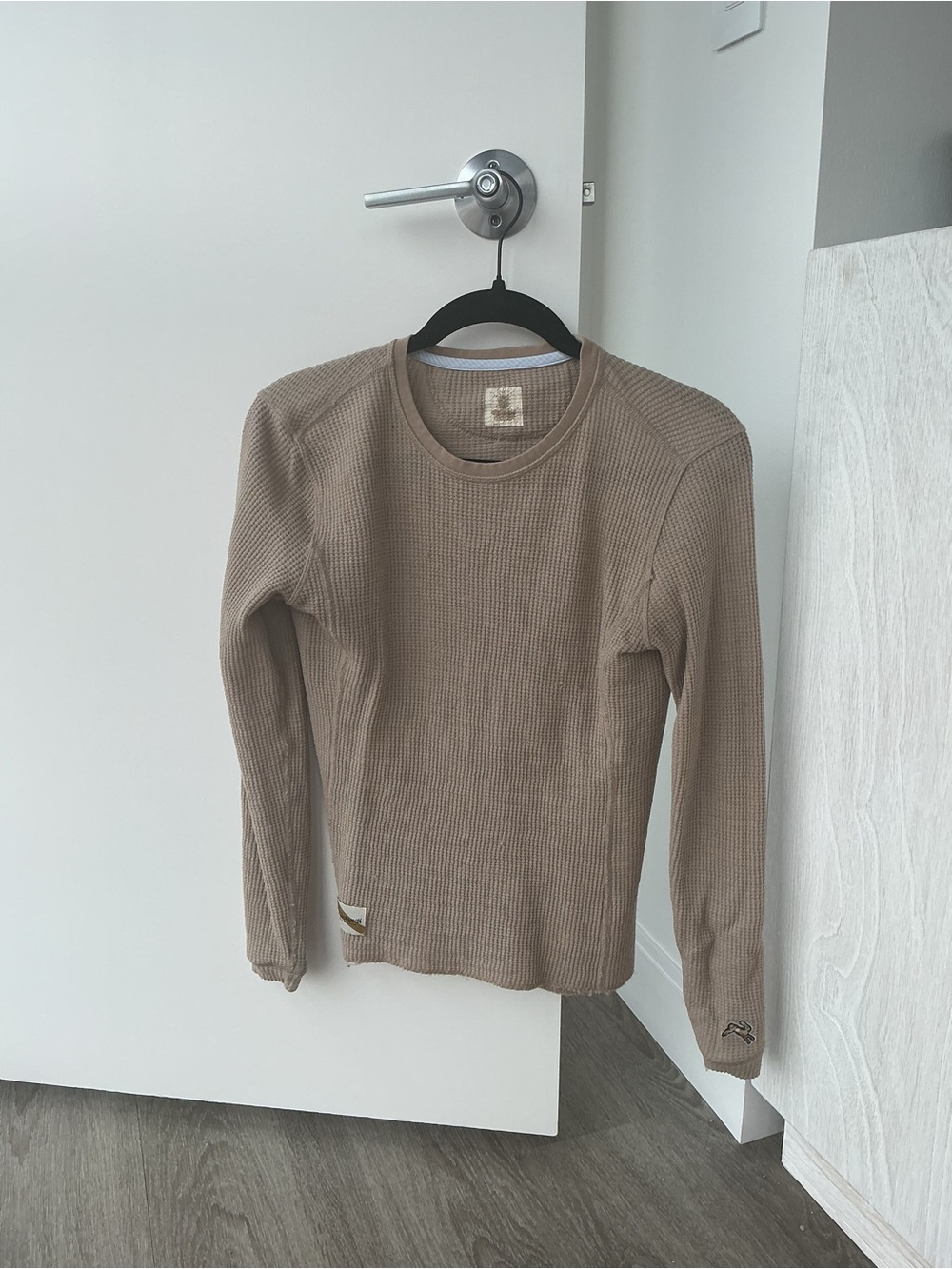 Tracksmith oatmeal women’s fells Waffle-Knit Long-Sleeve Top